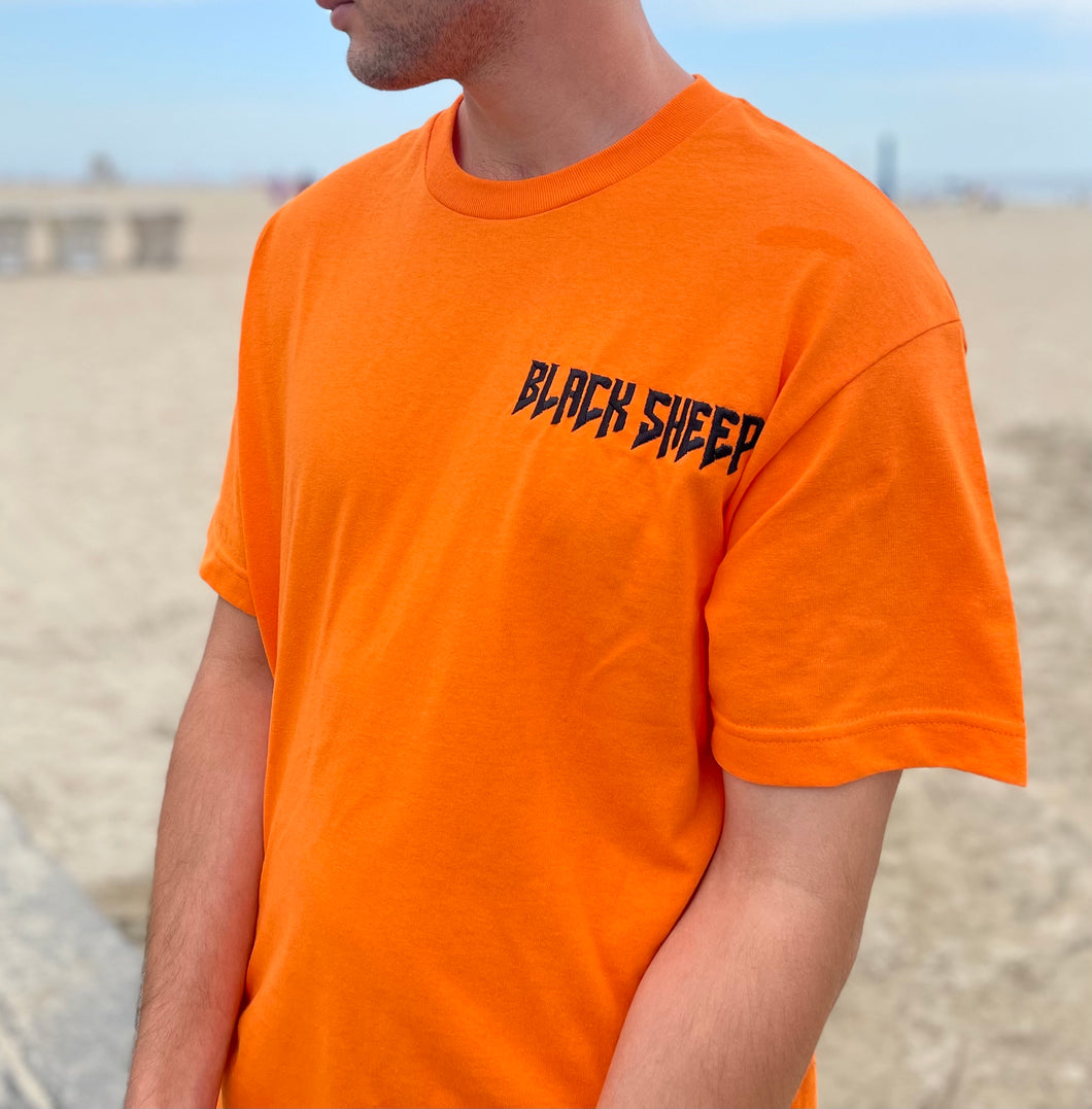Orange T-Shirt With Black Embroidered